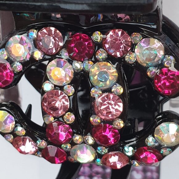 Fashion Pink Crystals Claw Long Hair Tie Girl Women Casual Formal Accessory Gift - Picture 2 of 3